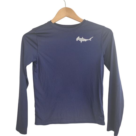 10/12 First Wave Navy Long Sleeve Shirt with Shark Logo Top - Picture 1 of 3